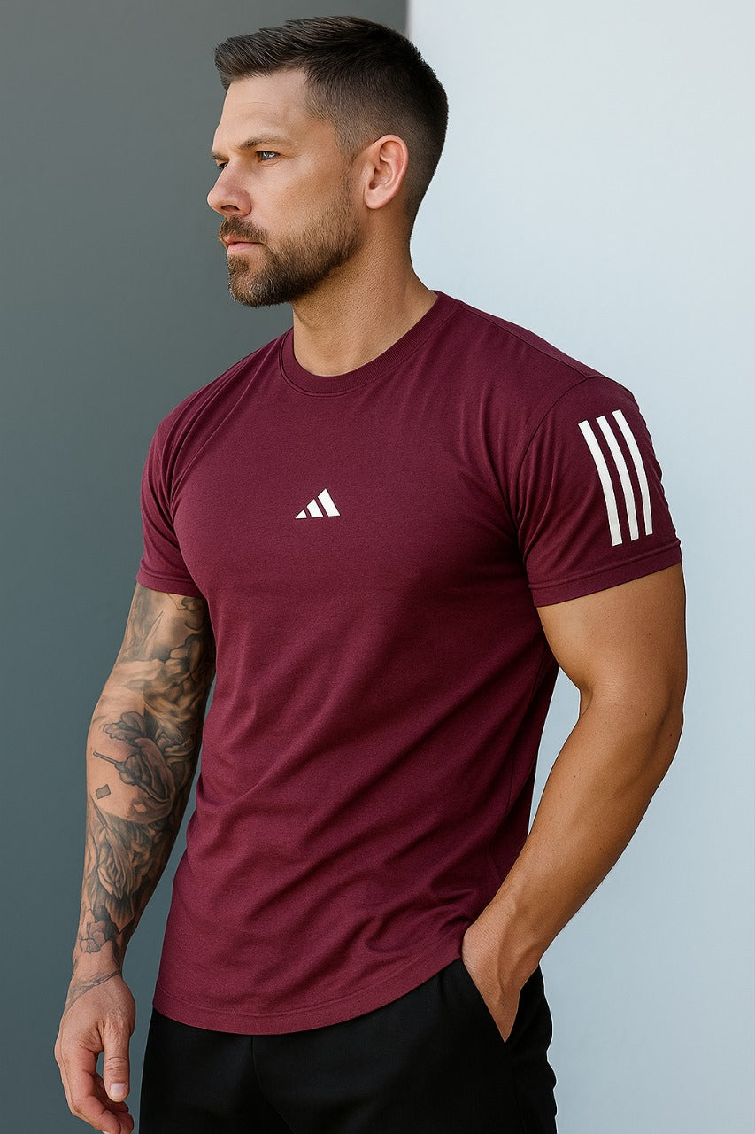 Men's Imported Mesh Dry-Fit Mehroon ADIDAS Tees