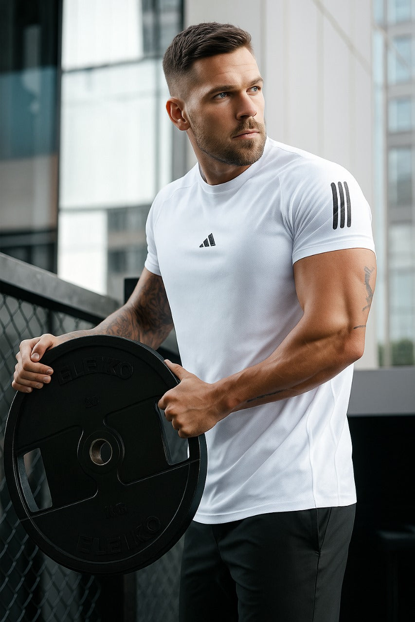 Men's Imported Mesh Dry-Fit White ADIDAS Tees
