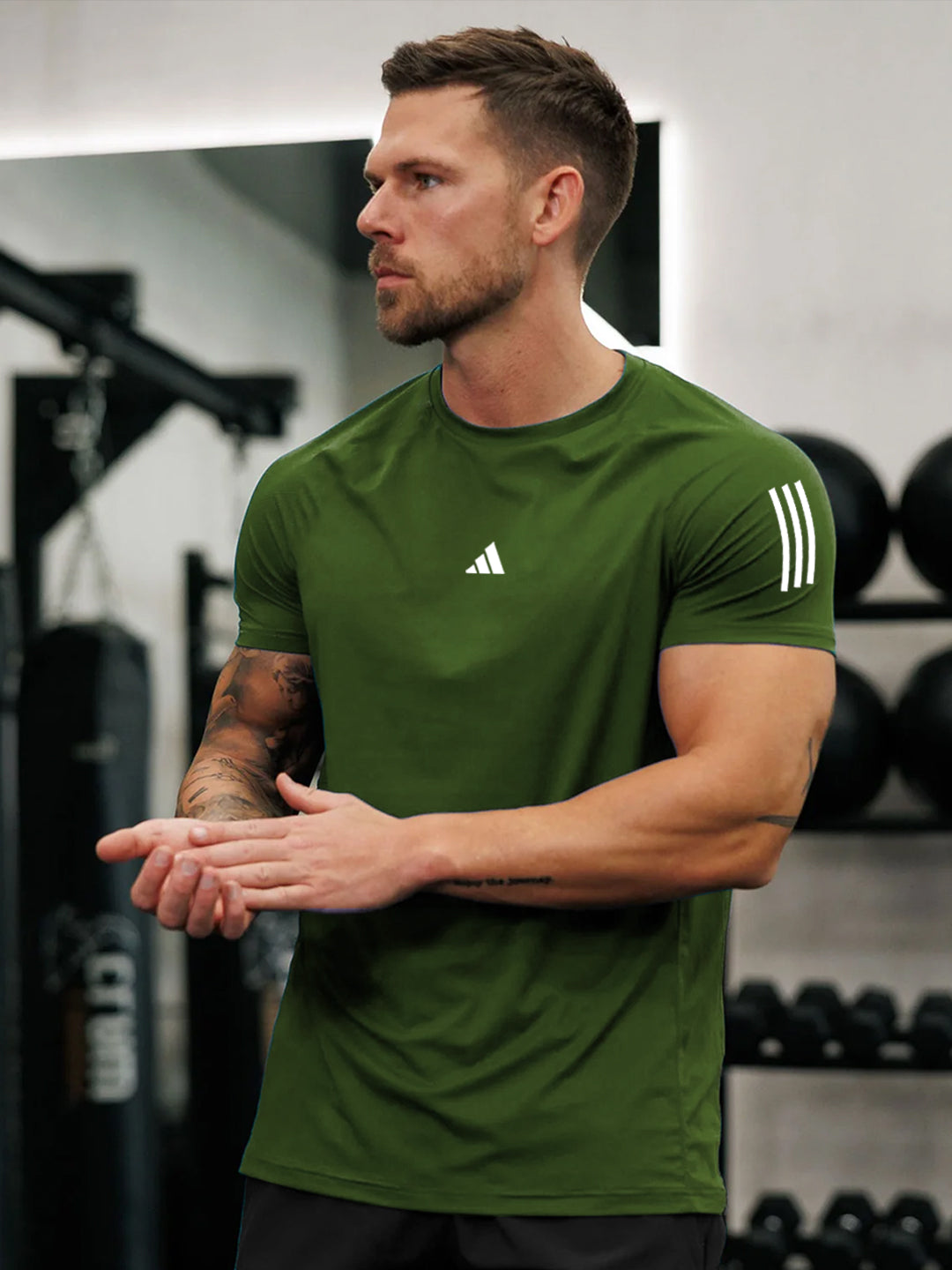 Men's Imported Mesh Dry-Fit Olive Tees