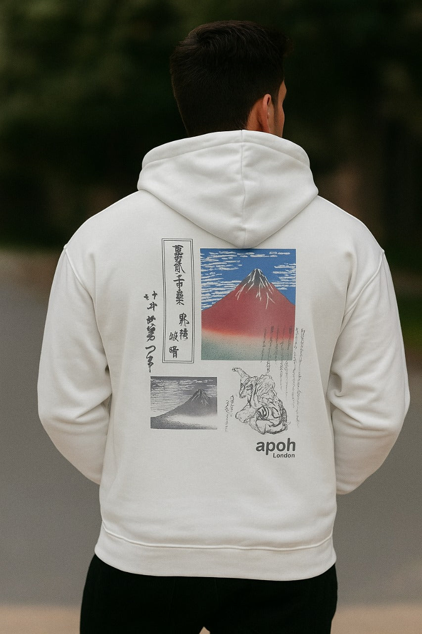 Active Street White Printed Hoodie