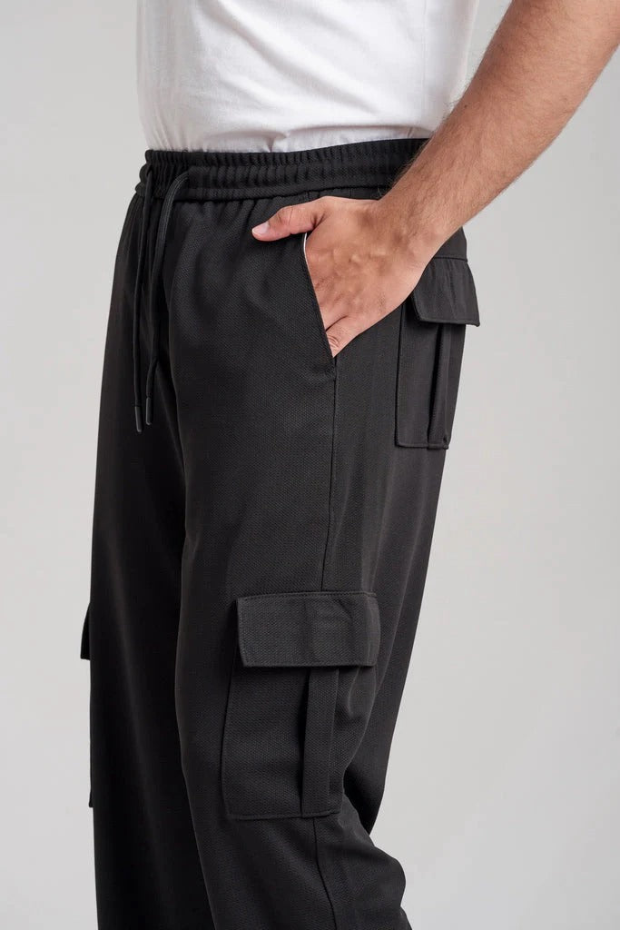 Men's Imported Black Cargo Trouser